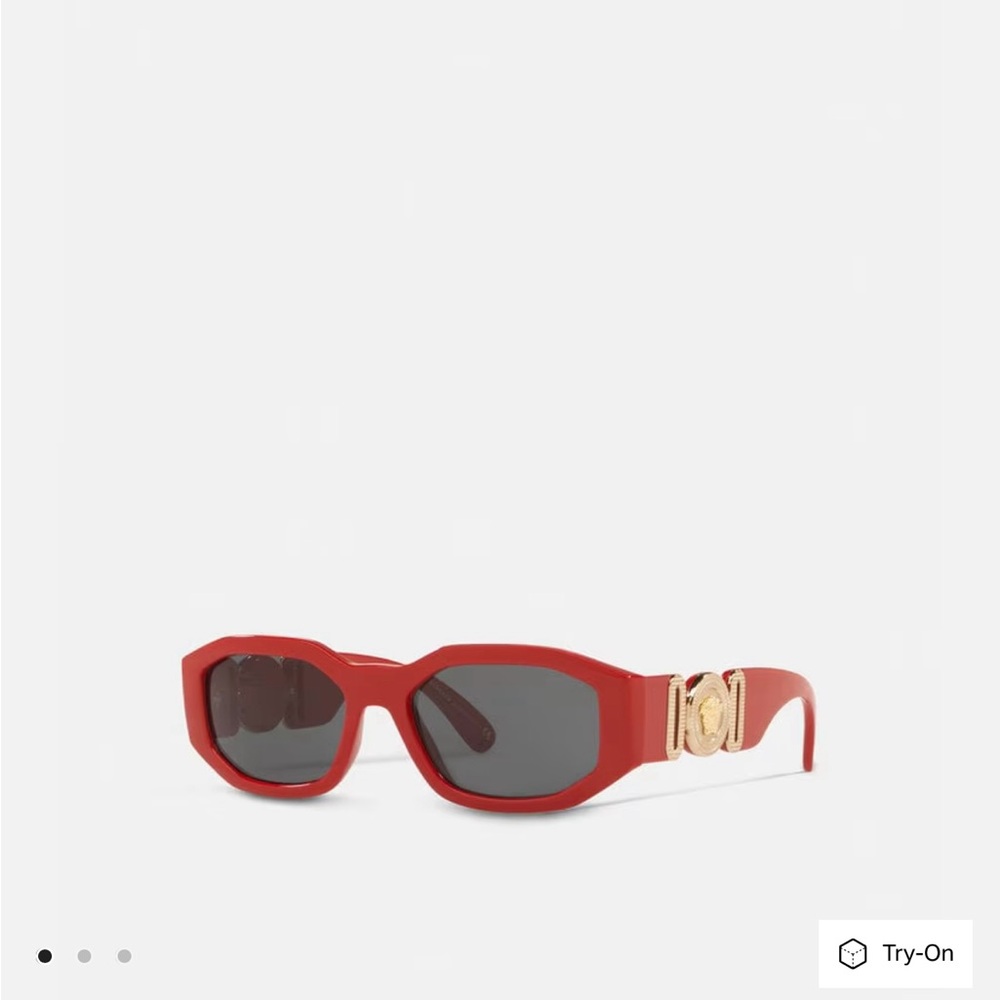 Versace Red Sunglasses with Gold Detail
